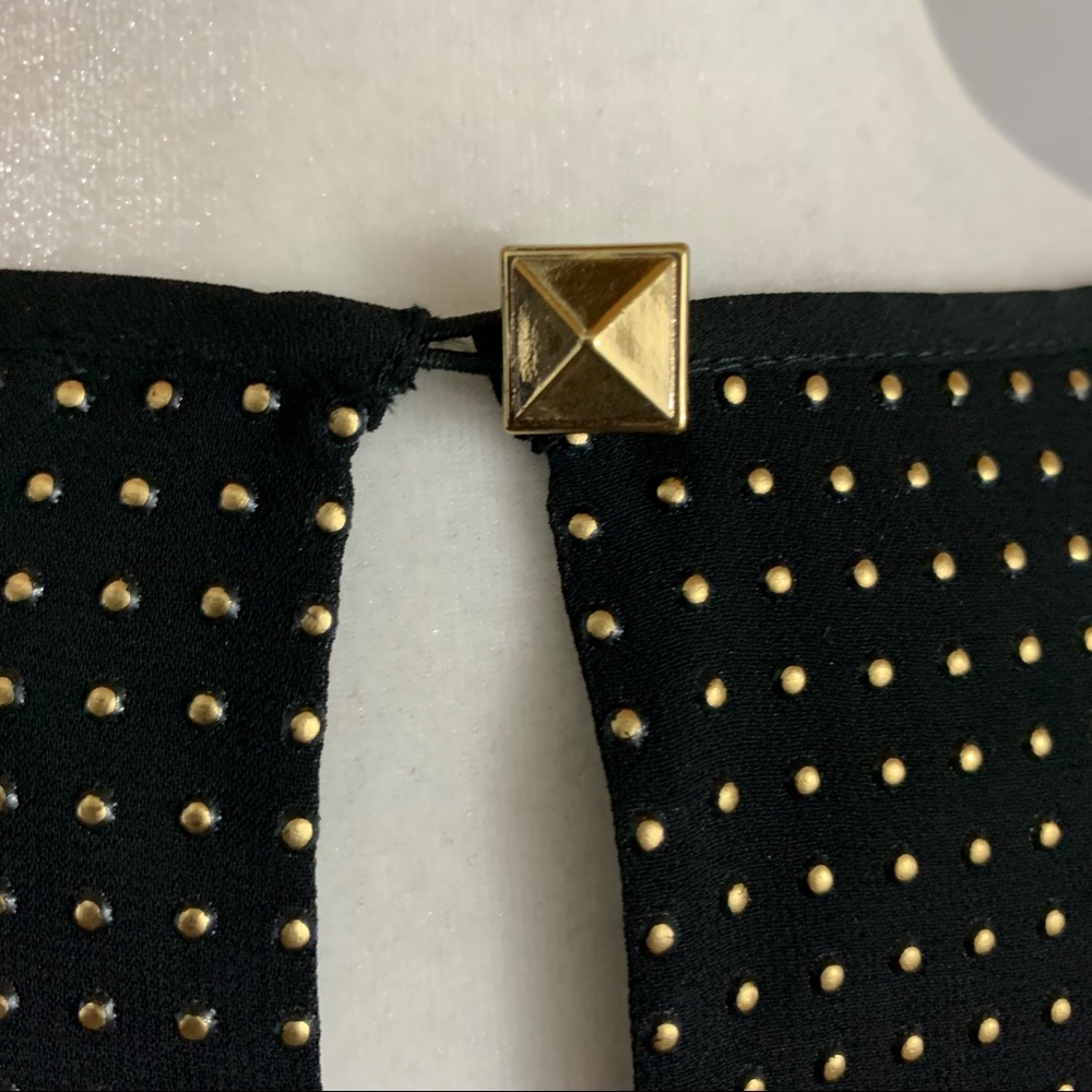 NWT | Express | Black Sleeveless Dress w/ Gold studs dress | Sz 0 - Picture 14 of 16